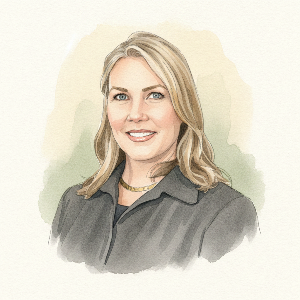 Watercolor portrait of Courtney Lackey